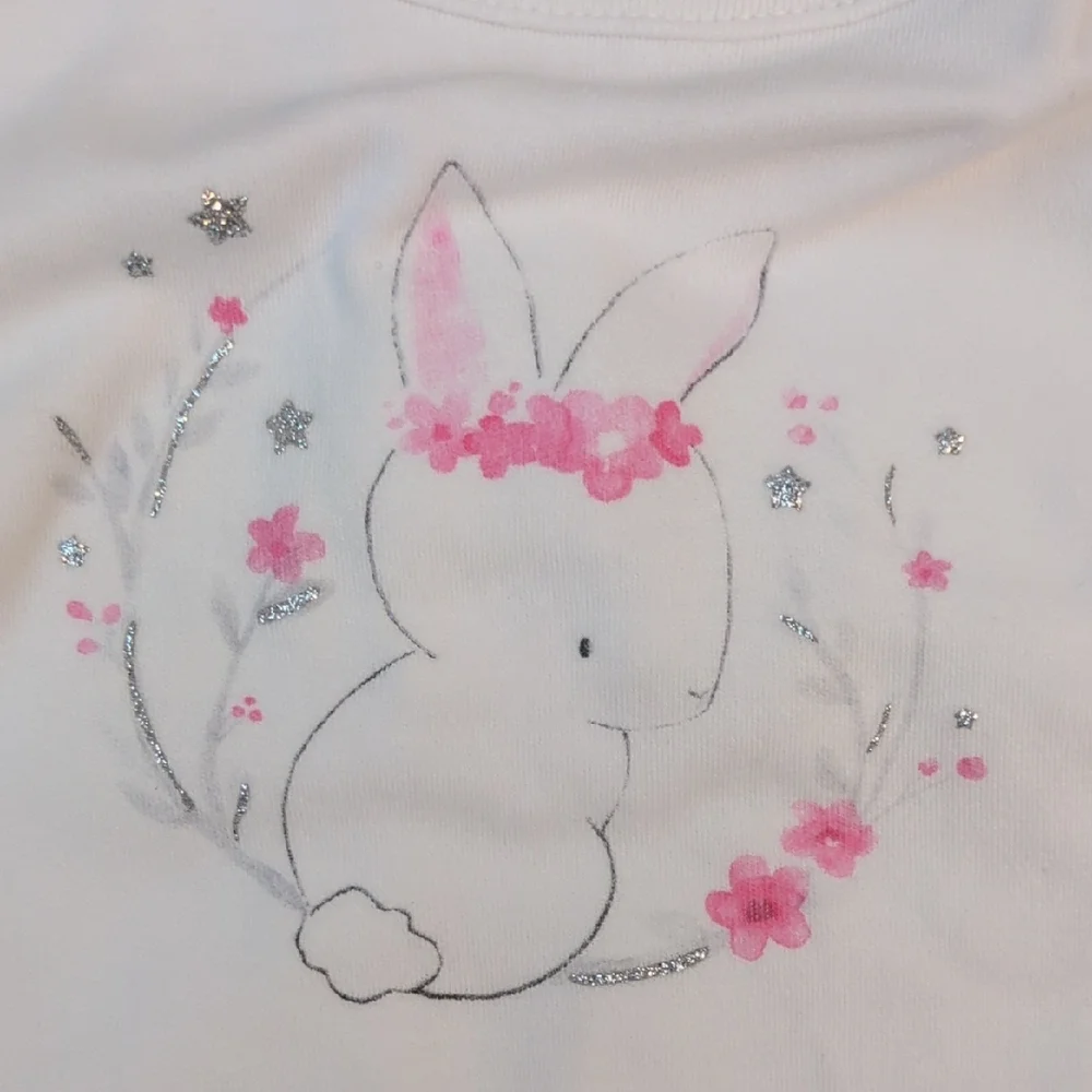 Gymboree White and Pink Bunny Matching Set